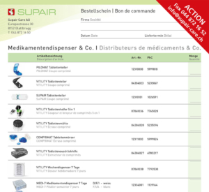 Bestellschein Medikamentendispencer